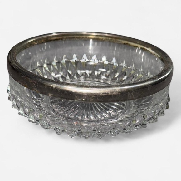 Vintage Silver-Plated Crystal Bowl - Picture 1 of 8